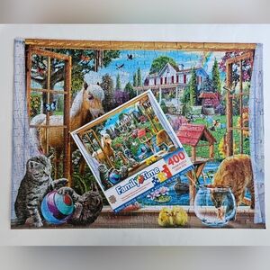 Master Pieces Family Time  Peeking Through 400 Piece Jigsaw Puzzle 100% Complete